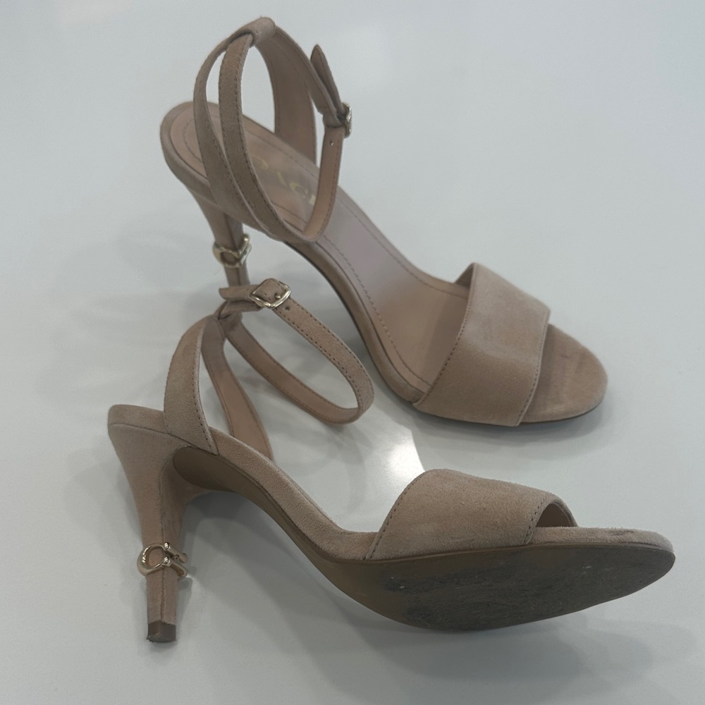 Coach Tan Strappy Heels